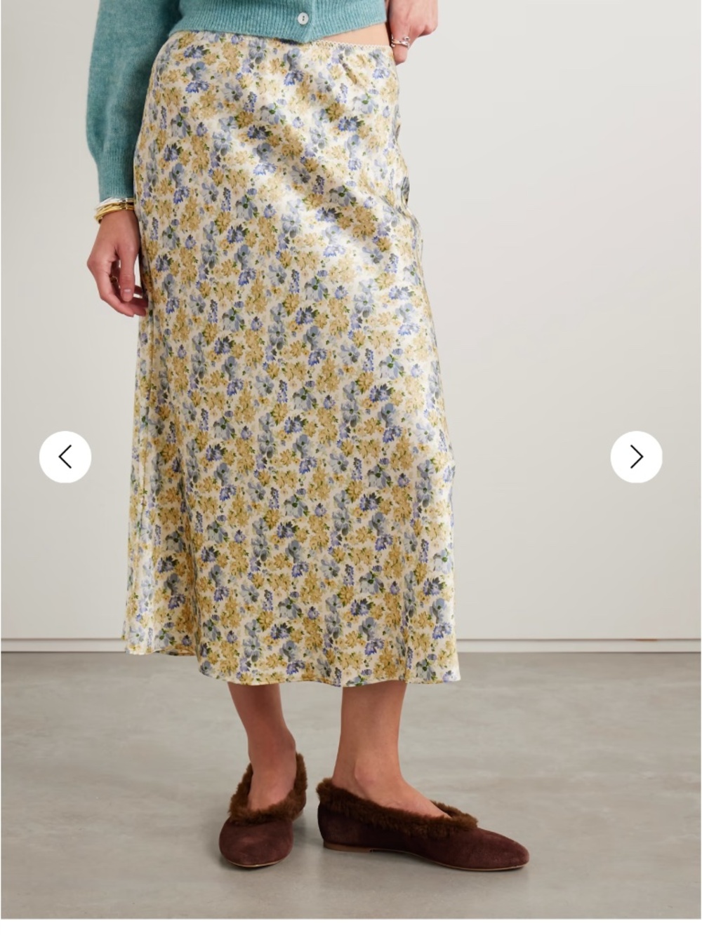 Doen Elowen Skirt Blue Wildflower Thicket Size M
